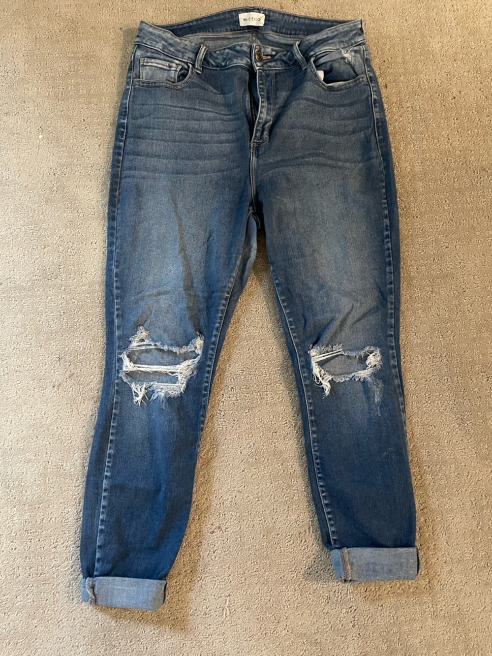 Ms cello boutique 14 jeans denim coffee ankle Distressed Blue Skinny jeans